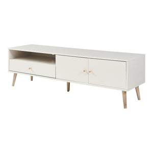 Meuble TV Hallevil 150x39x45 cm Blanc [en.casa]