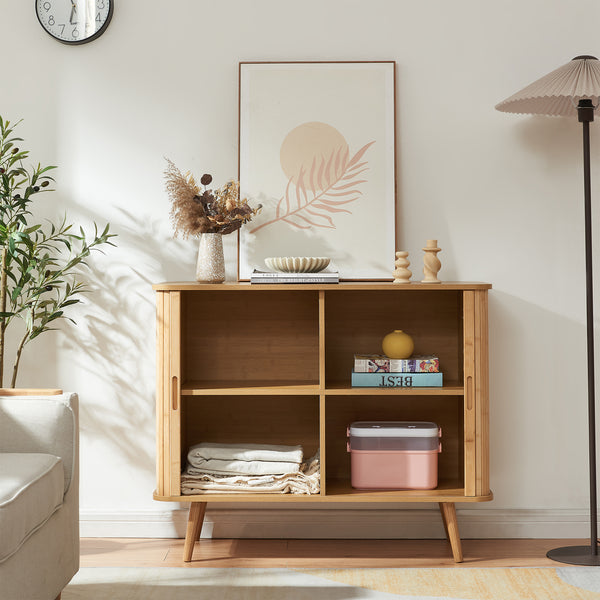 Meuble d’appoint Nordkapp 100 x 40 x 80 cm bambou naturel [en.casa]