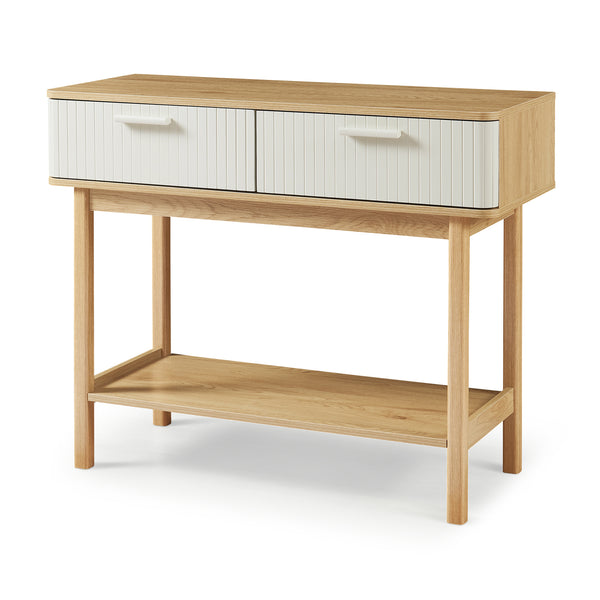 Table console Ferrersp 100 x 40 x 80 cm effet chêne / couleur sable [en.casa]