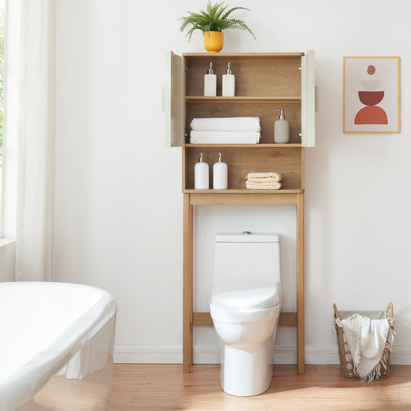 Meuble WC Ferrersp 160 x 63 x 20 cm effet chêne sable naturel [en.casa]