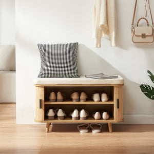 Banc à chaussures Tvedestrand bambou 50 x 80 x 40 cm naturel beige [en.casa]