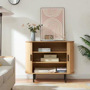 Armoire d'appoint Tvedestrand 100 x 40 x 80 cm naturel / noir [en.casa]