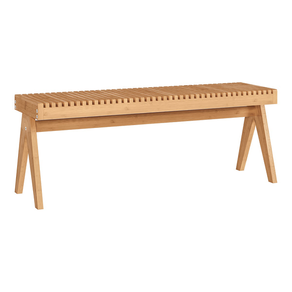 Banc à chaussures Lasdarvoo 120 x 35 x 45 cm bambou naturel [en.casa]