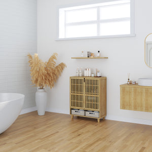 Armoire à chaussures Sirgerg 91x72x35 cm Bambou Naturel [en.casa]