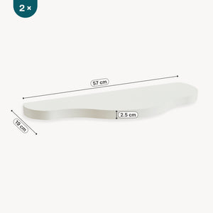 Lot de 2 étagères murales pour enfant Sirlstalo  57 x 19 x 3 cm blanc [en.casa]