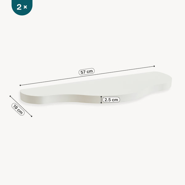 Lot de 2 étagères murales pour enfant Sirlstalo  57 x 19 x 3 cm blanc [en.casa]