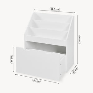 Bibliothèque pour enfant Sirlstalo 70 x 63 x 30 cm blanc [en.casa]