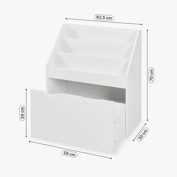 Bibliothèque pour enfant Sirlstalo 70 x 63 x 30 cm blanc [en.casa]