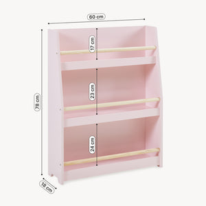 Étagère à livres pour enfants Virer 78 x 60 x 18 cm rose [en.casa]