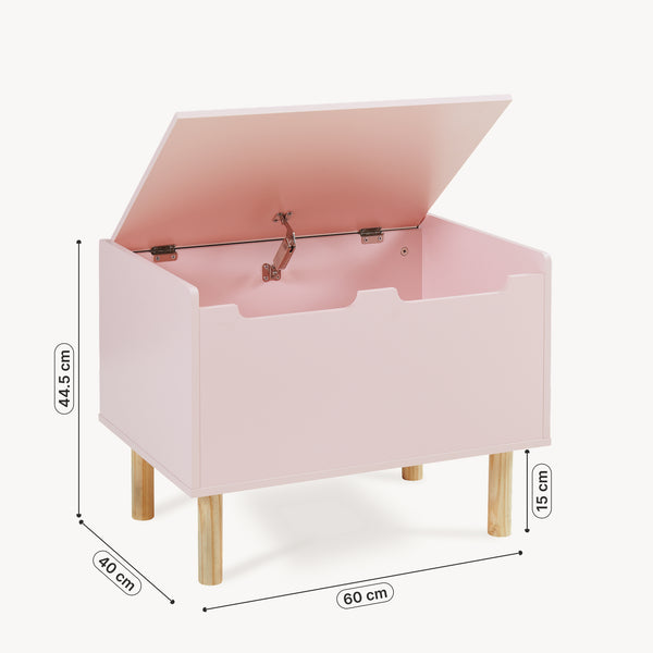 Coffre à jouets Virer 60 x 40 x 45 cm rose [en.casa]