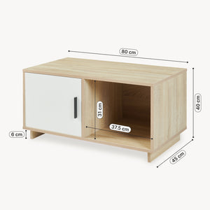 Table basse Kenta 80x45x40 cm aspect chêne Sonoma/blanc [en.casa]
