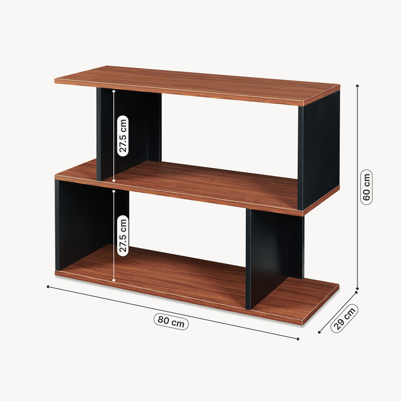 Croquis coté Table d’appoint Trond 80 x 29 x 60 cm noir effet noyer [en.casa]