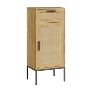 Armoire de salle de bain Marhasa 92 x 40 x 30 cm effet chêne / noir [en.casa]