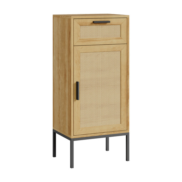 Armoire de salle de bain Marhasa 92 x 40 x 30 cm effet chêne / noir [en.casa]