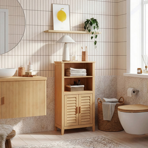 Meuble d’appoint Rirg bambou 92 x 50 x 25 cm naturel [en.casa]