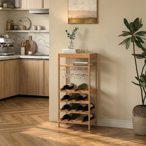 Casier à vin Fillby 100 x 47 x 29 cm bambou naturel [en.casa]