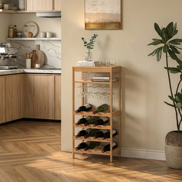 Casier à vin Fillby 100 x 47 x 29 cm bambou naturel [en.casa]