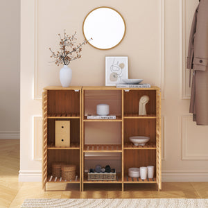 Meuble d’appoint Hakseri 2 éléments 87 x 99 x 33 cm bambou naturel [en.casa]
