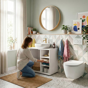 Meuble sous-vasque Kulaik 51 x 60 x 32 cm blanc [en.casa]
