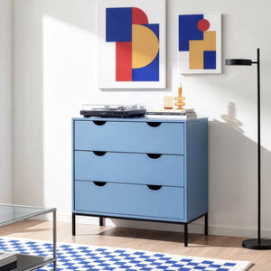 Commode Colwyn 78 x 80 x 40 cm bleu noir [en.casa]