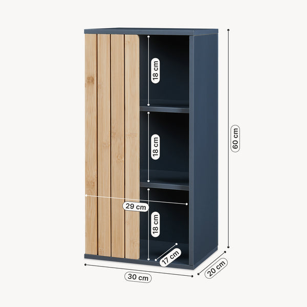 Armoire murale Svanes 60x30x20 cm Gris foncé/Nature [en.casa]