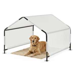 Tente d'extérieur pour chiens Valevali 122 x 122 x 90 cm noir / blanc [en.casa]