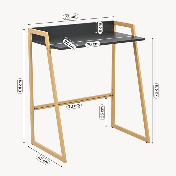Bureau Kuomi 84 x 73 x 47 cm beige gris foncé [en.casa]