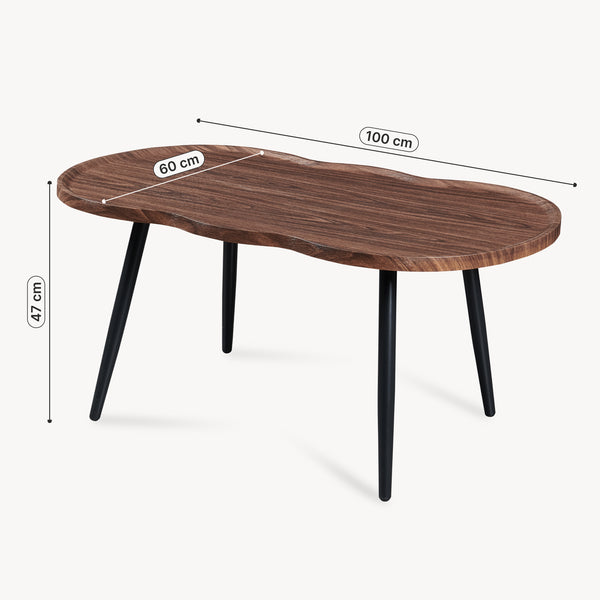 Table basse Ken 100 x 60 x 47 cm aspect noyer [en.casa]