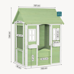 Maisonnette de jeu pour enfants Kuoldsvin bois de pin 44 x 107 x 90 cm vert blanc [en.casa]