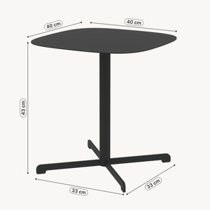 Table d'appoint d'extérieur Foggia 43x40x40 cm Acier Anthracite [casa.pro]