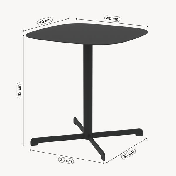 Table d'appoint d'extérieur Foggia 43x40x40 cm Acier Anthracite [casa.pro]