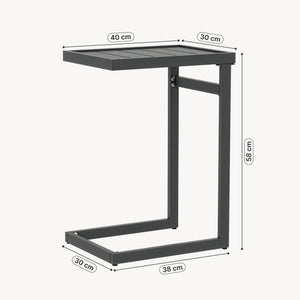 Table d'appoint d'extérieur Gaby acier 58x40x30 cm anthracite [casa.pro]