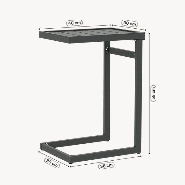Table d'appoint d'extérieur Gaby acier 58x40x30 cm anthracite [casa.pro]