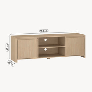 Meuble TV Takranmaa 150x40x50 cm aspect chêne [en.casa]