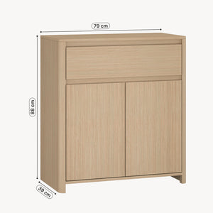 Armoire d'appoint Takranmaa 88x79x39 cm aspect chêne [en.casa]