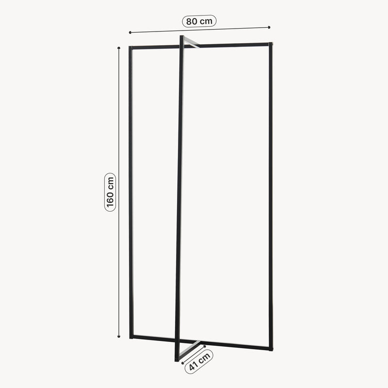 Croquis coté Portant à vêtements Norjad 160 x 80 x 41 cm noir [en.casa]