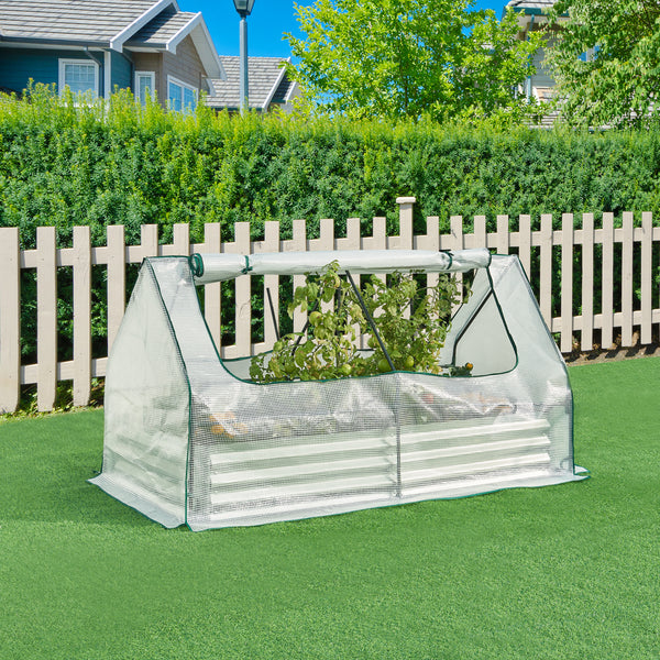 Carré potager surélevé avec serre Balsorano 186x96x98 cm [en.casa]