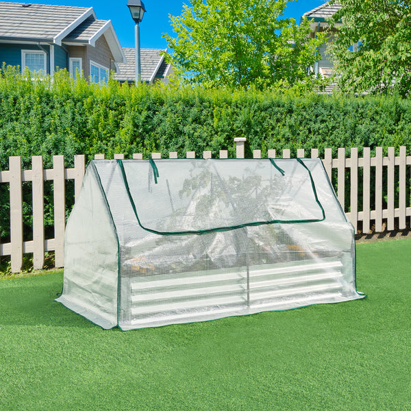 Carré potager surélevé avec serre Balsorano 186x96x98 cm [en.casa]