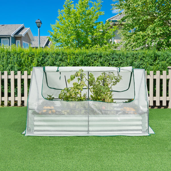 Carré potager surélevé avec serre Balsorano 186x96x98 cm [en.casa]