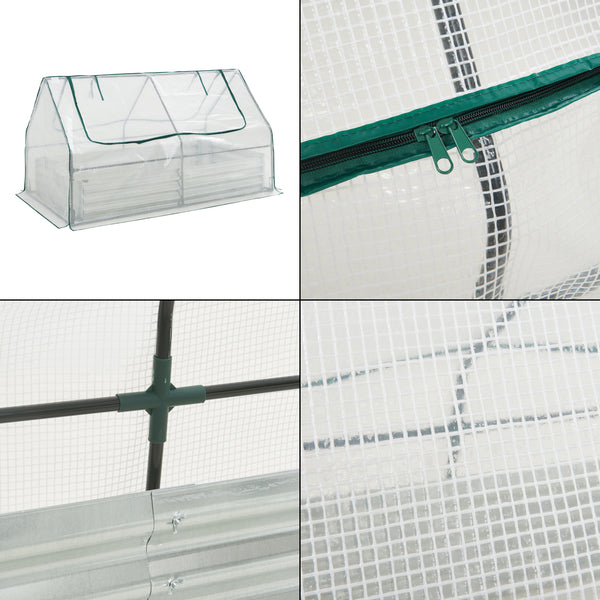 Carré potager surélevé avec serre Balsorano 186x96x98 cm [en.casa]