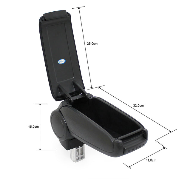 Accoudoir central Peugeot 206 CC avec compartiment de rangement Textile Noir pro.tec