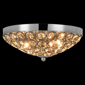 Plafonnier Design avec Cristaux Synthétiques 2 x G9 28W en Aluminium Chromé Diamètre 30 cm Chrome [lux.pro]