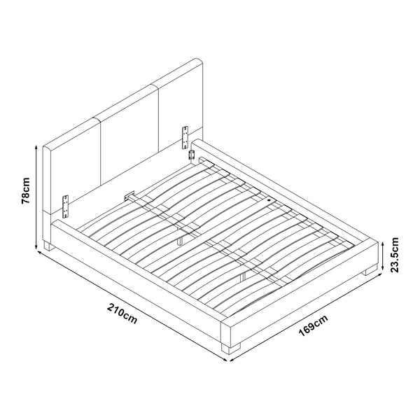 Lit Double Rembourré Albacete Sommier à Lattes Similicuir 160 x 200 cm Blanc Corium
