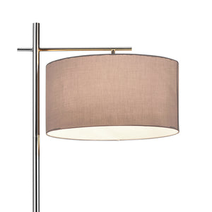 [lux.pro] Lampadaire London Lampe sur Pied Lampe de Plancher Lampe Lampe de Salon Métal Tissu  Gris E27 155 cm x Ø 48 cm