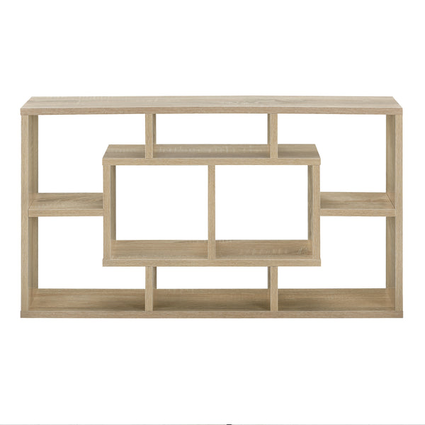 [en.casa] Étagère Murale Design avec 8 Surfaces de Stockage Effet Hêtre 85 x 47,5 x 16 cm