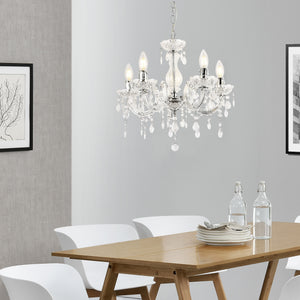 Lustre Weimar 5x E14 Ø35 x 145 cm Cristal/Blanc lux.pro