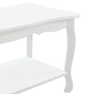 Table basse Pearl 88x40x42 cm style Shabby Chic blanc en.casa