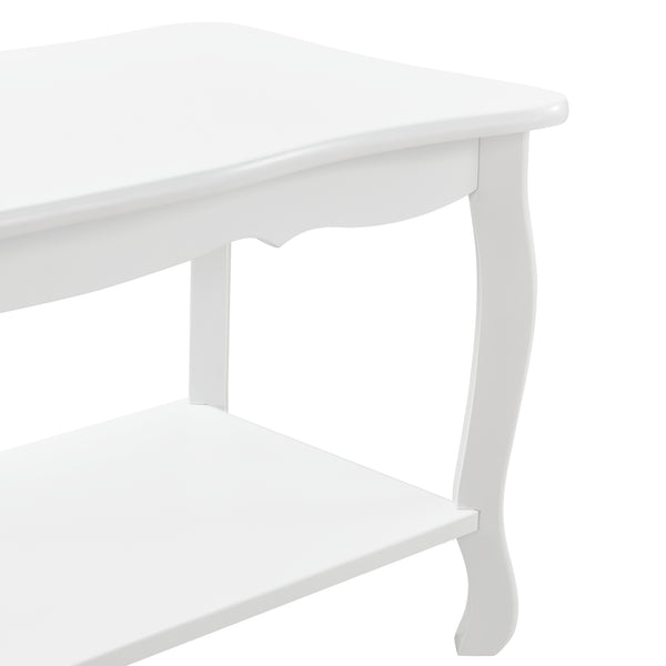 Table basse Pearl 88x40x42 cm style Shabby Chic blanc en.casa