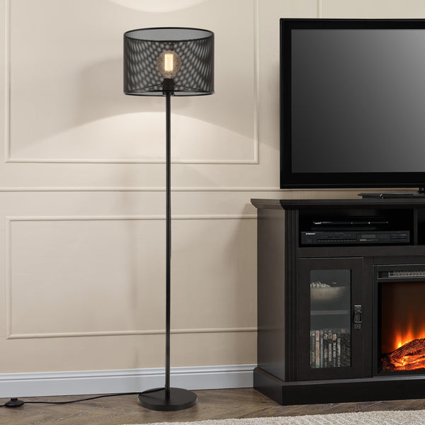 Lampadaire Arensburg 153 cm Métal E27 60W Noir lux.pro