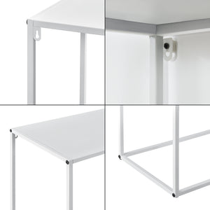 Table Console en Métal Résistant 95 x 110 x 32 cm Blanc Mat [en.casa]